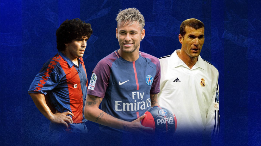 Neymar overtakes Zidane - Players who have been world's most expensive player for longest