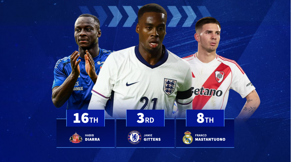 Mastantuono 8th, Gittens 3rd - The most valuable U21 players to move clubs this summer