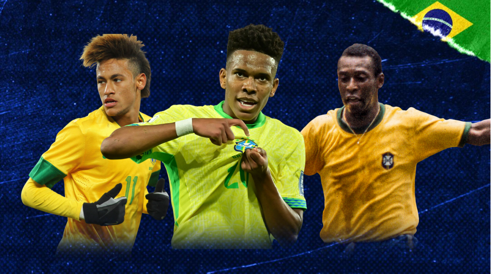The youngest goalscorers for the Brazilian national team - Estêvão moves into top 10