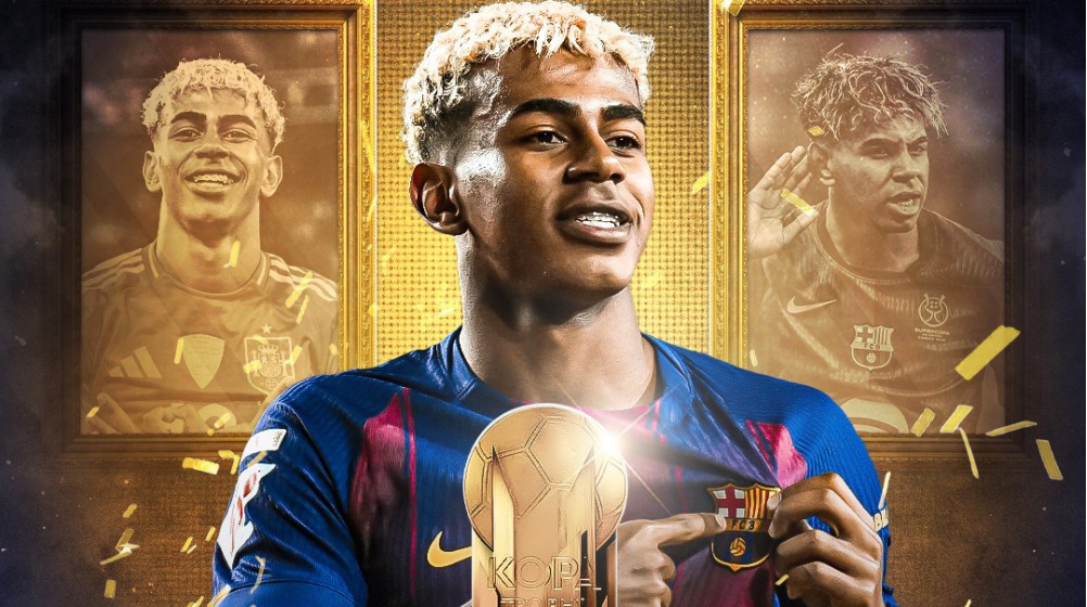 Lamine Yamal beats Désiré Doué to Kopa trophy - More records tumbled