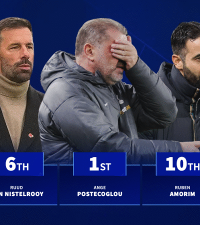 Rubem Amorim and Ange Postecolgou amongst worst managers in 2025 statistically